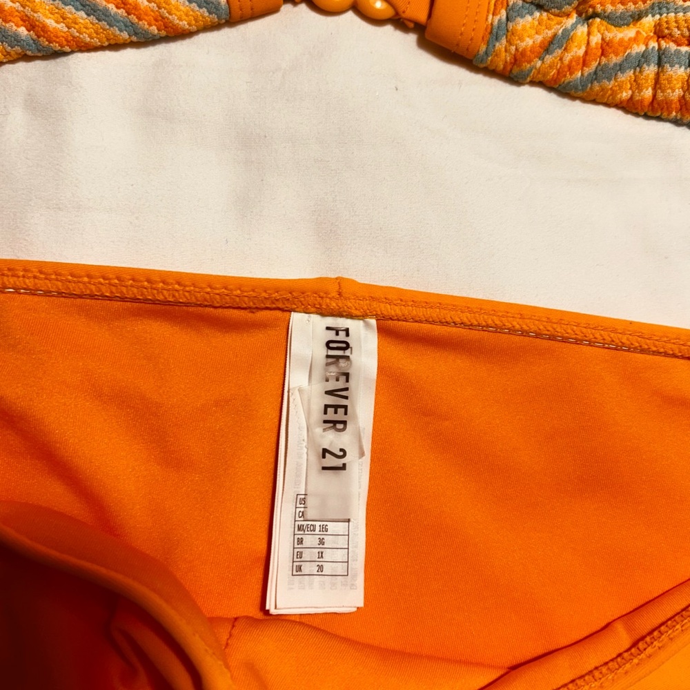 Forever 21 Bright Orange Swimwear